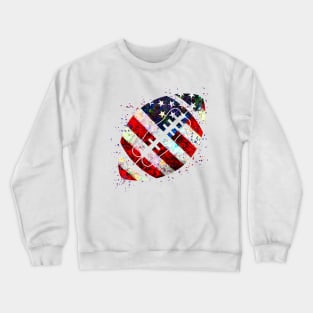 American Football Ball Watercolor Silhouette Crewneck Sweatshirt